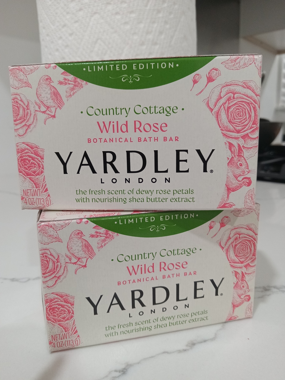 Limited Edition Country Cottage Wild Rose Botanical Bath Bar - Pink
